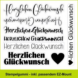 Herzlichen Glückwunsch - Stempelgummi